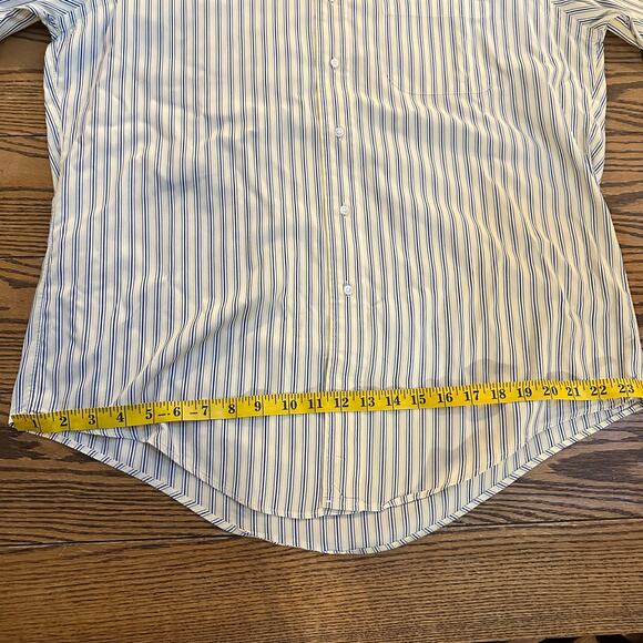 Men’s Brooks Brothers Yellow, Blue & White Striped Short Sleeve Shirt Sz 15.5 - Picture 5 of 7